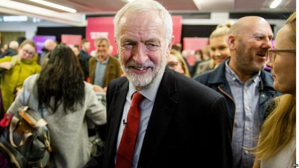 Jeremy Corbyn during a visit to the University of Lancaster