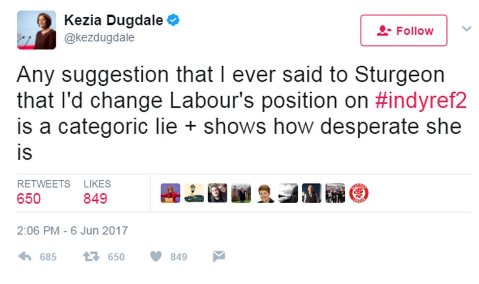 kezia dugdale tweet