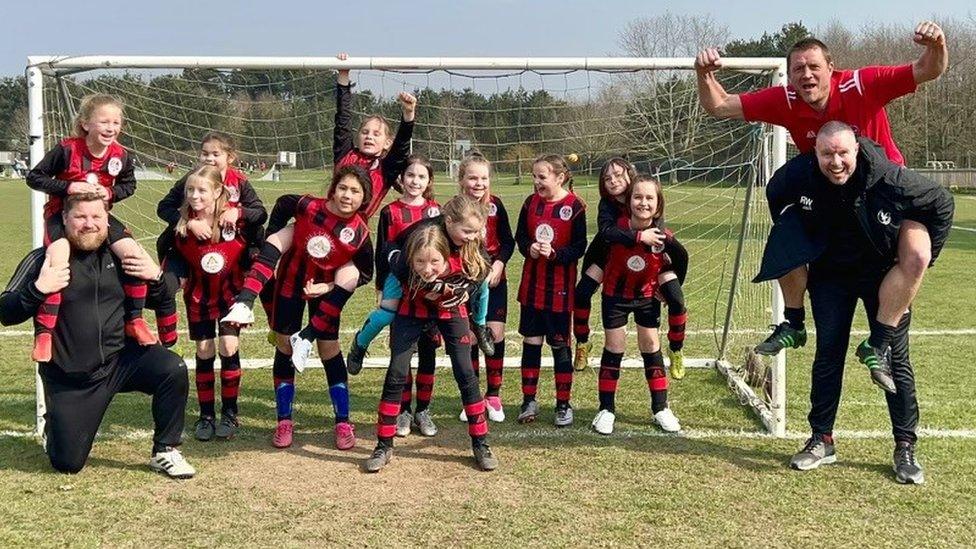 Team shot of Colchester City Ladies under 11s team