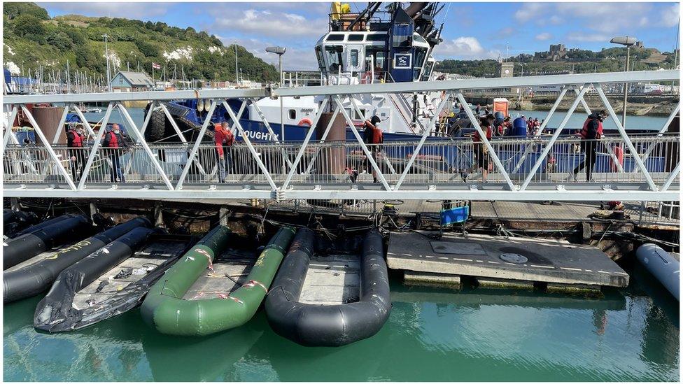 Migrants arriving into Dover