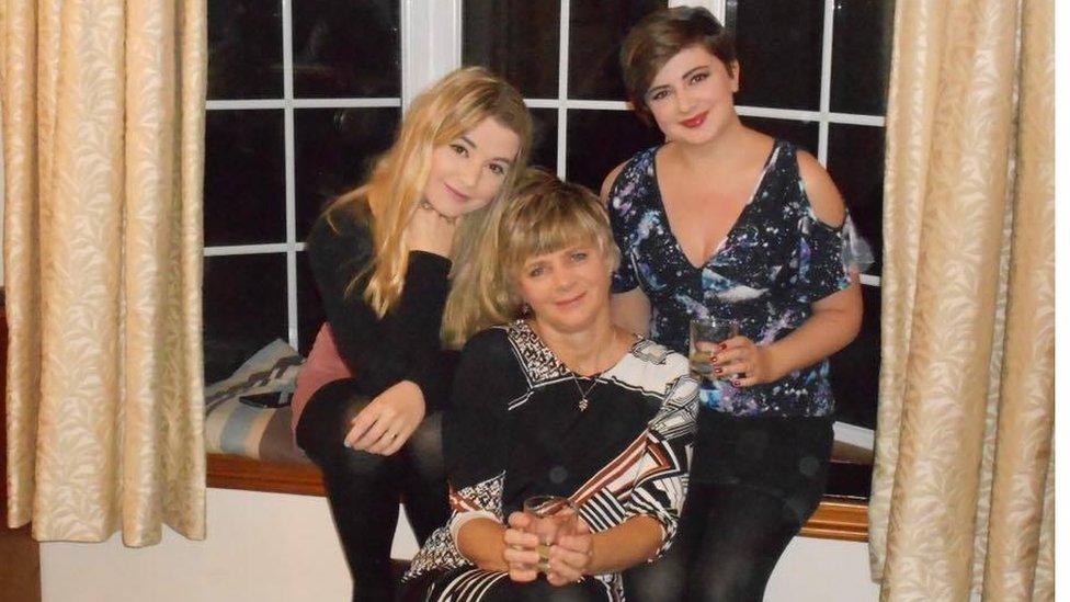 Becci Wain with her mother and sister