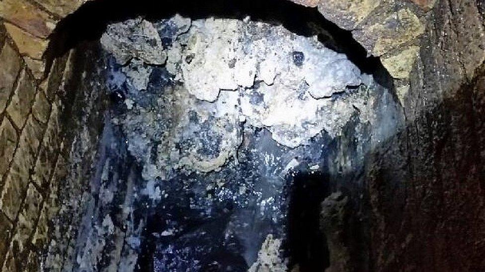 Fatberg in sewer