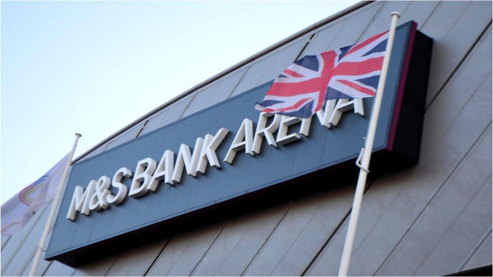 M&S Bank Arena sign outside the venue