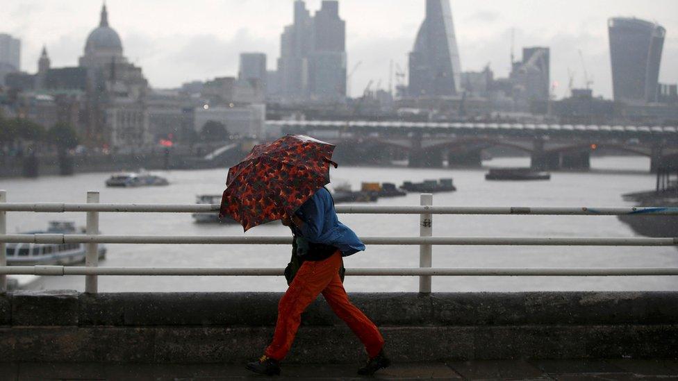 Commuter on Waterloo Bridge