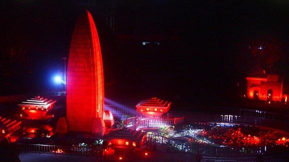 An illuminated Jallianwala Bagh Memorial glitters with lighting as after its renovation Prime Minister Narendra Modi inaugurated it virtually on Saturday evening on August 28, 2021 i