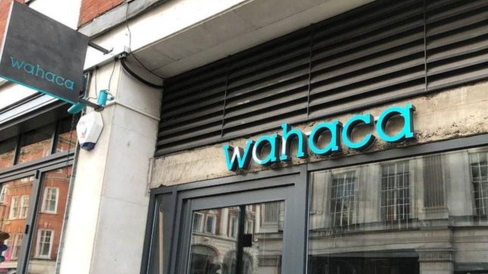 Wahaca restaurant sign