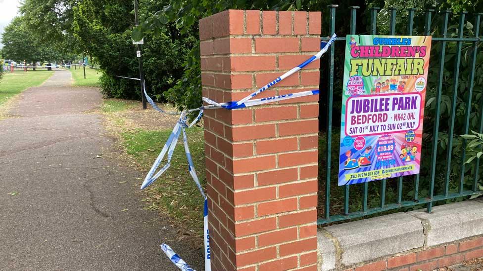 Stabbing scene, Jubilee Park, Bedford