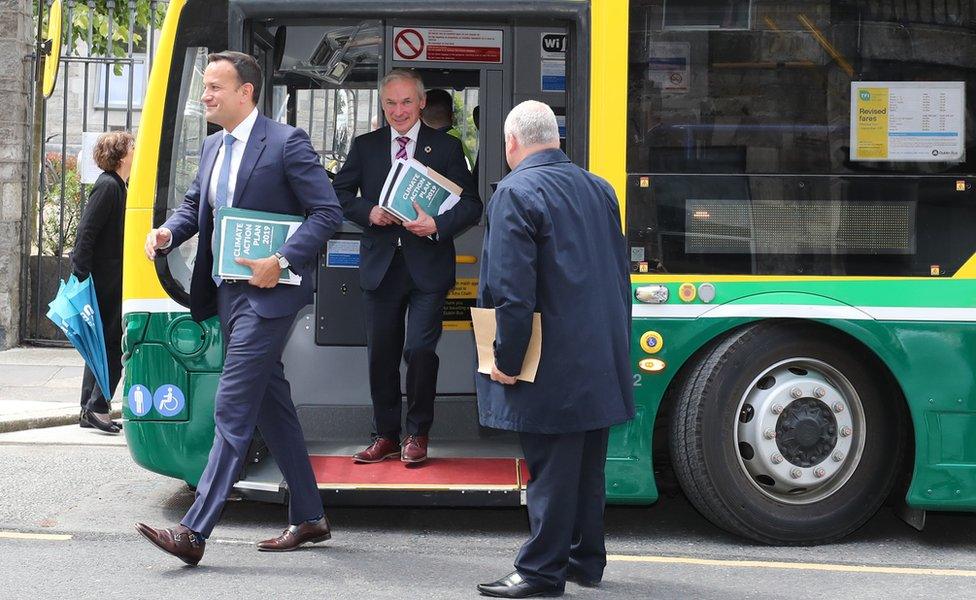 Leo Varadkar and Richard Bruton took a bus to the official launch