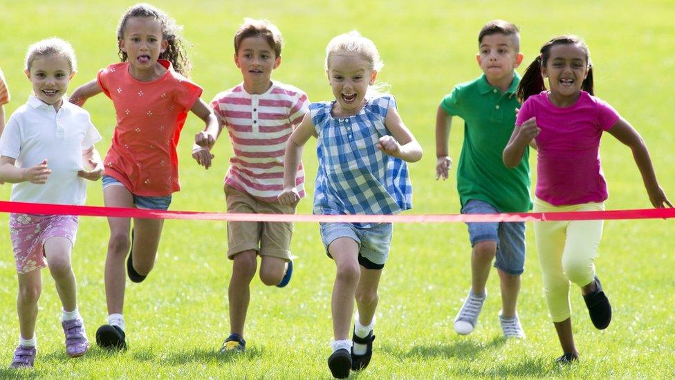 Children running a race