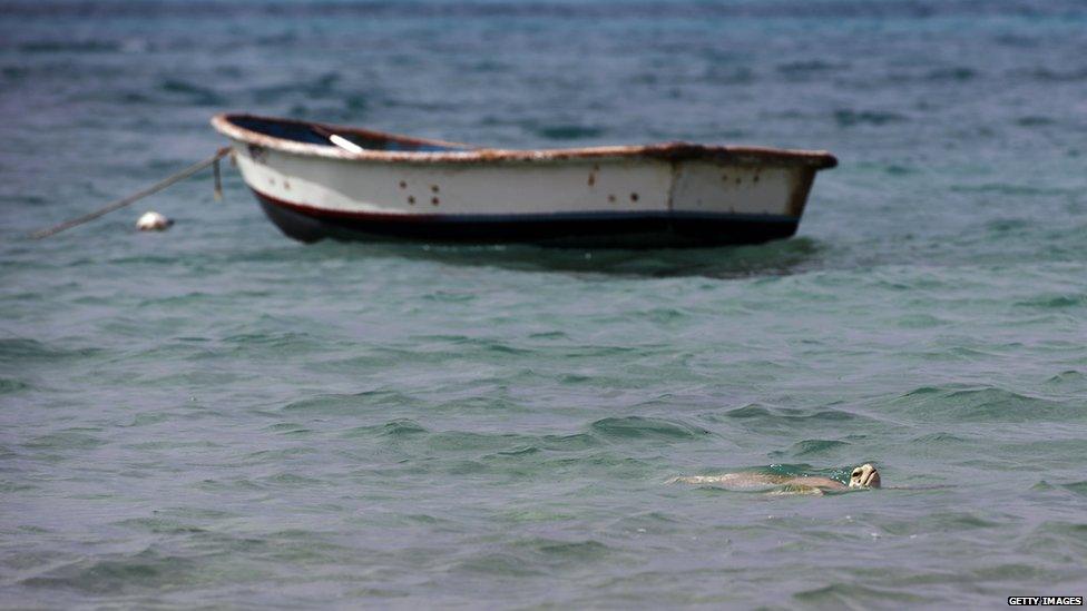 A boat off the coast of Bermuda