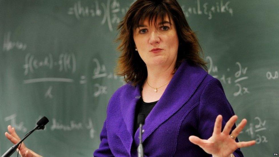 Education Secretary Nicky Morgan on a visit to a school