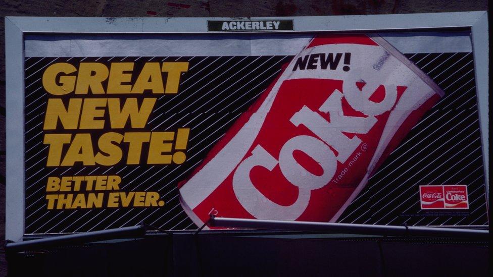 An advertisement for New Coke back in 1985.