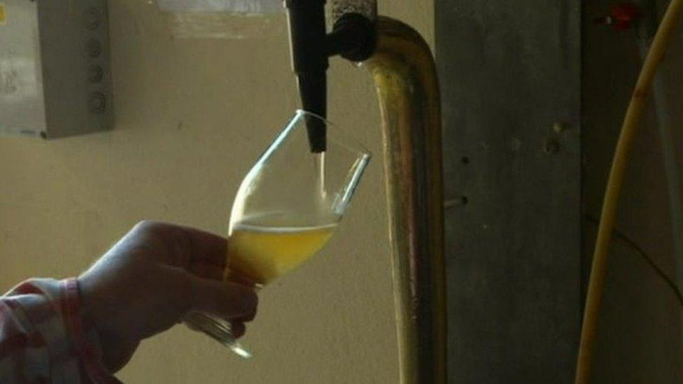 Cider being poured