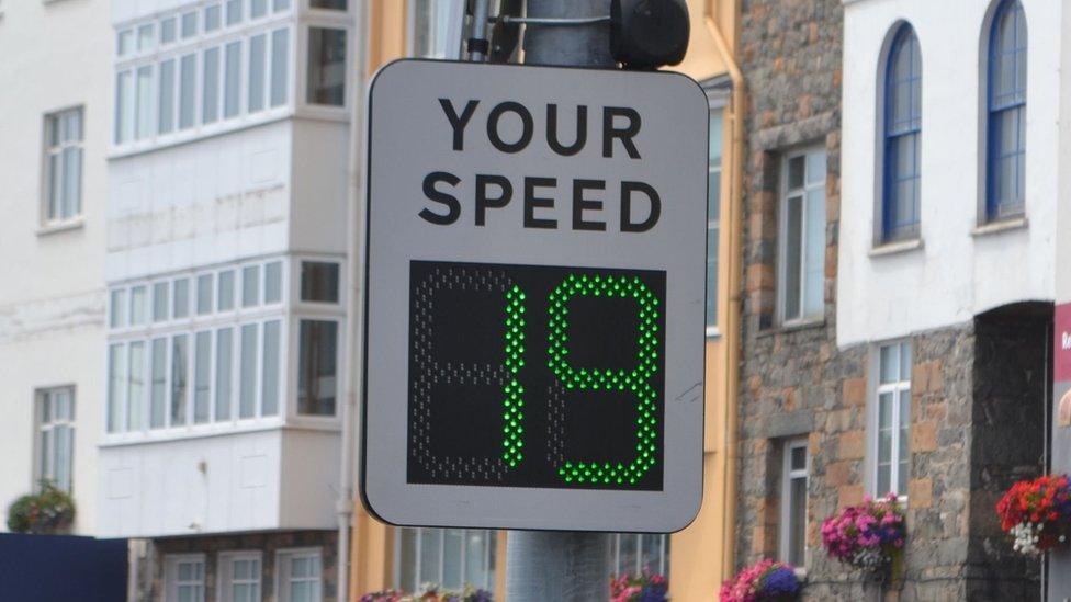 Speed limit sign Guernsey