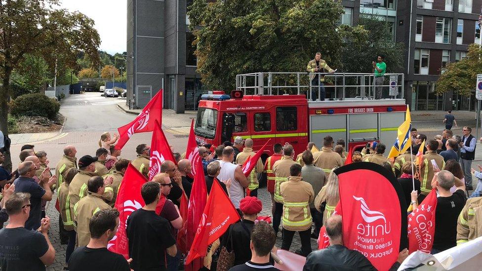 Suffolk FBU protest