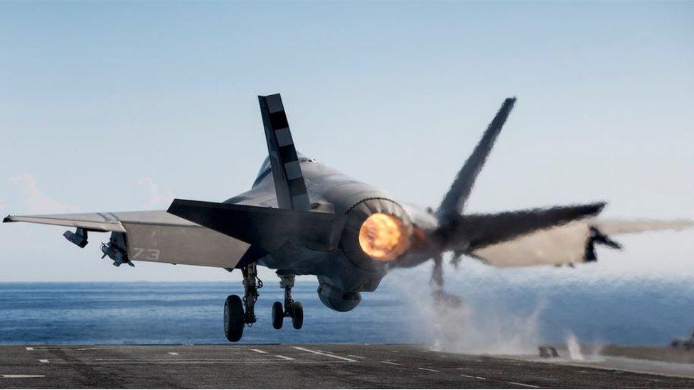 F-35 taking off