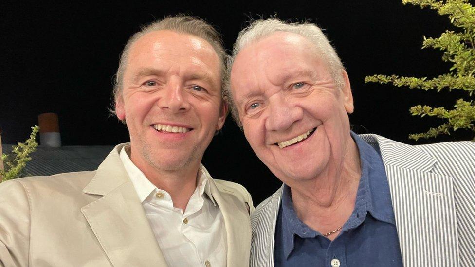 Simon Pegg with his late dad John Beckingham