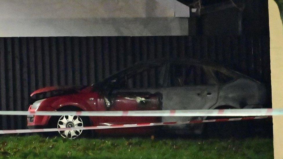 Burnt out car in Lurgan