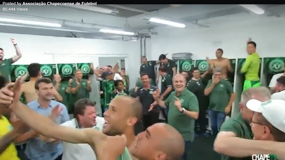 "The last image of our warriors" - Chapecoense Real has posted a video of the team celebrating in the locker room