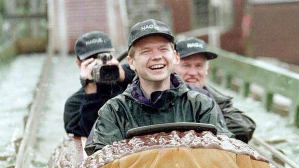 William Hague in a baseball cap