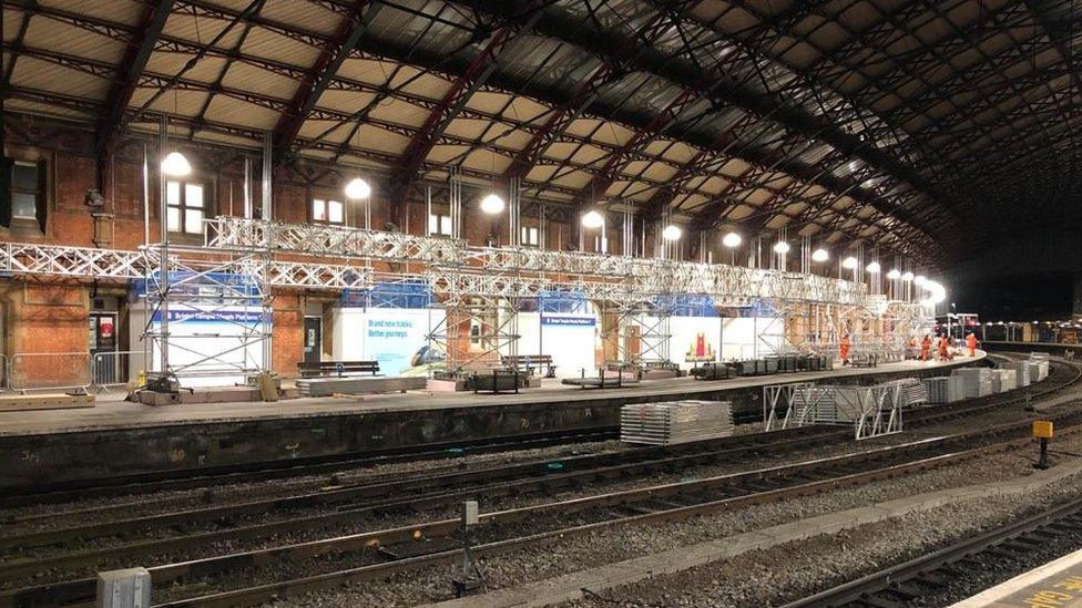 Lights at Bristol Temple Meads Station