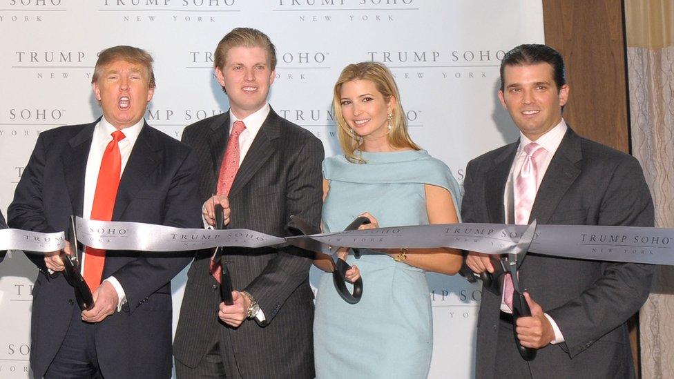 Donald Trump with his three oldest children