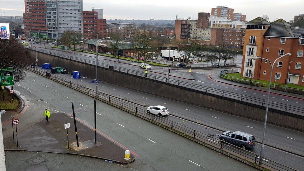 Belgrave Middleway- the scene of the crash