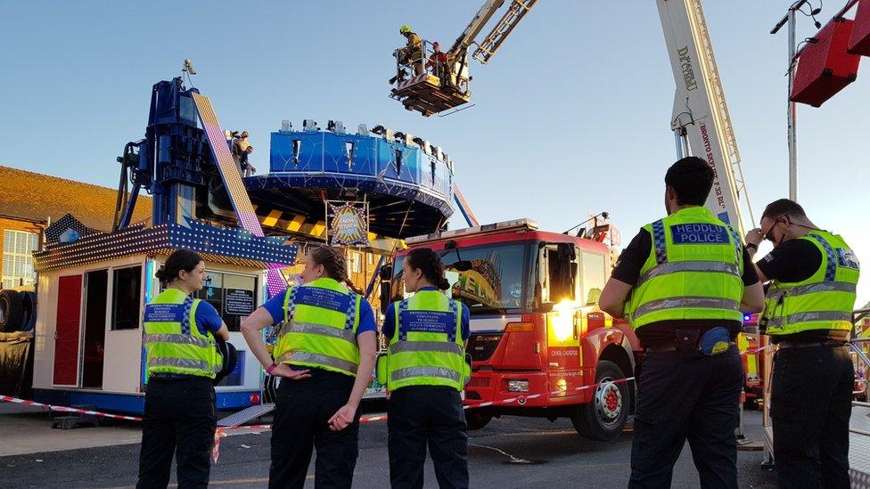 People stuck on a Barry Island fairground ride