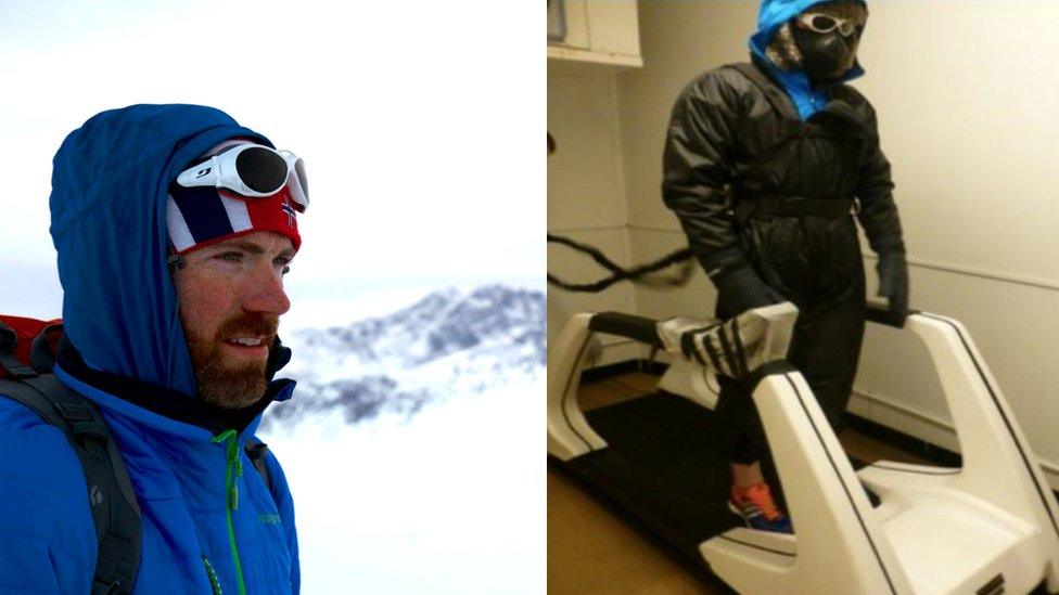 Luke Robertson preparing for South Pole