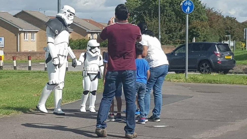 Stormtrooper dad and son