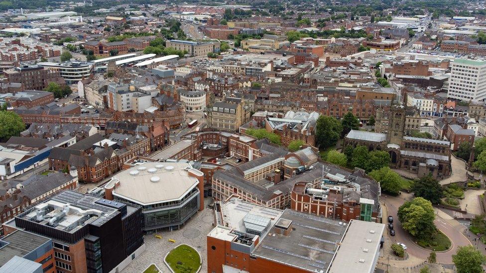 Aerial view of Wolverhampton