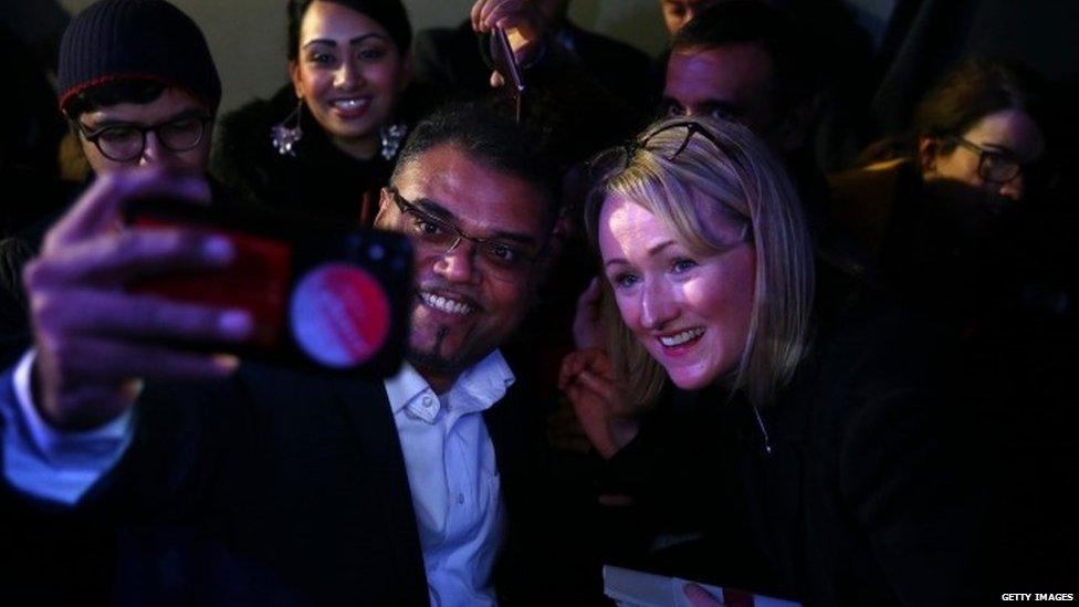 Rebecca Long-Bailey at a campaign rally