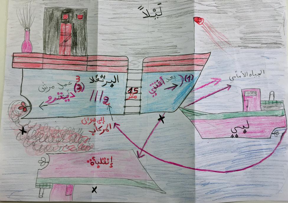 Mohammed Ali Malek's drawing of how the collision happened