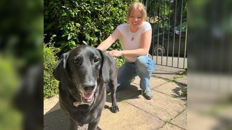 Lara Middleton with her family dog, Revel