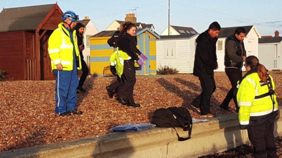 The migrants on Kingsdown beach