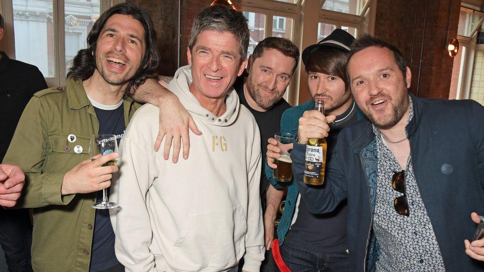 Noel Gallagher meets fans at the Oasis Knebworth 1996 premiere on Thursday evening