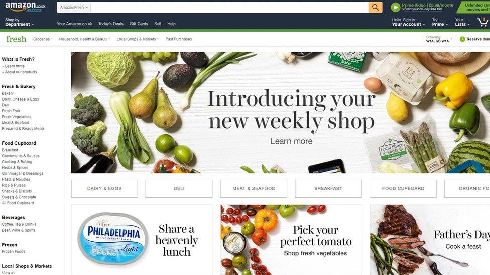 Amazon Fresh website