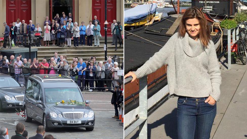 Funeral cortege, photo of Jo Cox