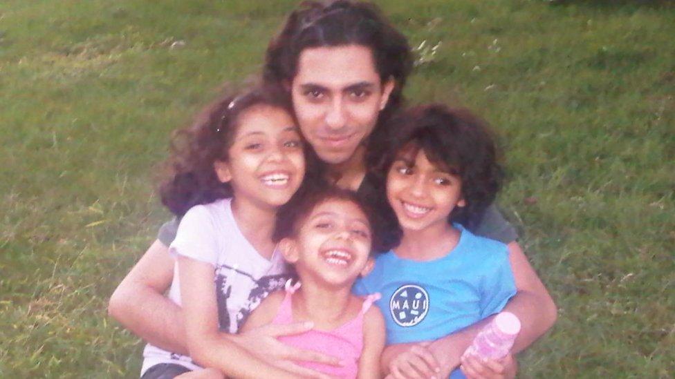 Raif Badawi with his family