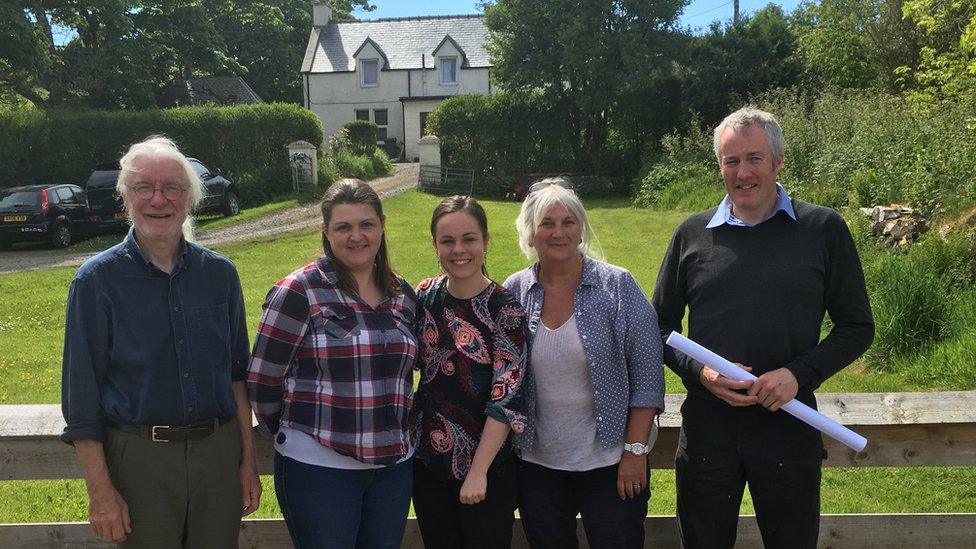 MSP Kate Forbes, middle, with project team