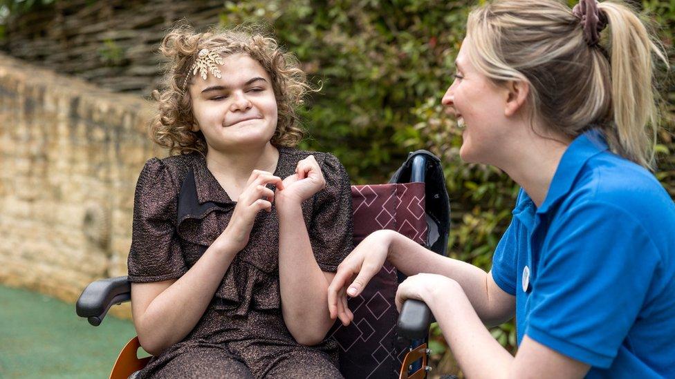Josselin Tilley with Julia's House Team Nurse Molly Douglas