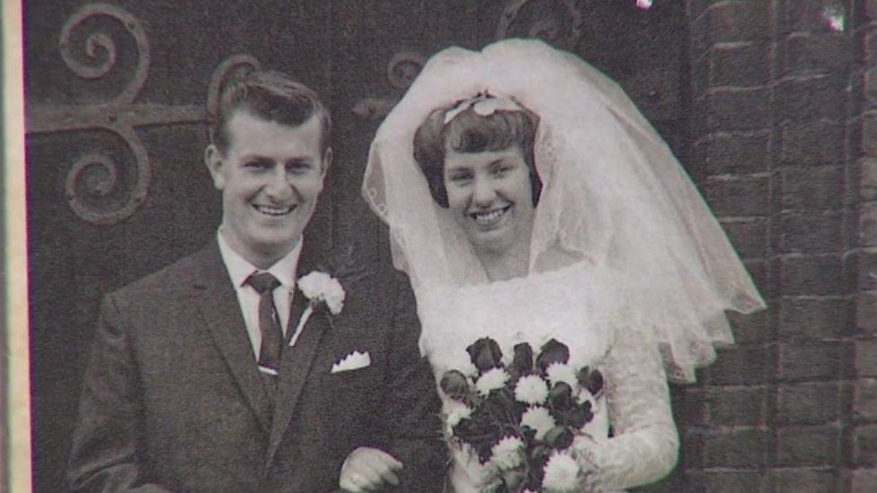 Gill Milbourne on her wedding day