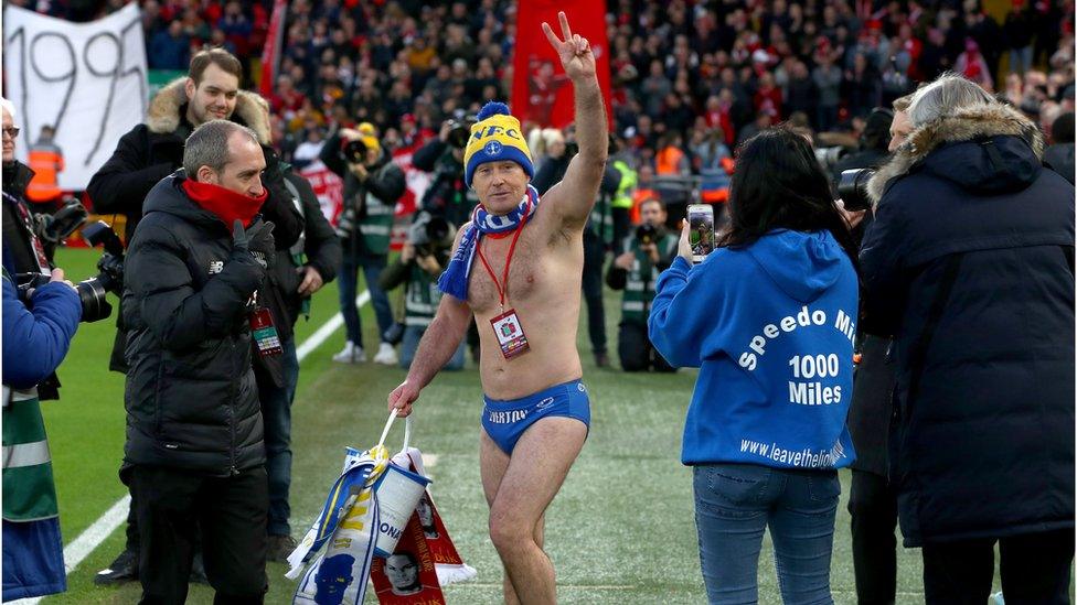 Speedo Mick at Merseyside derby