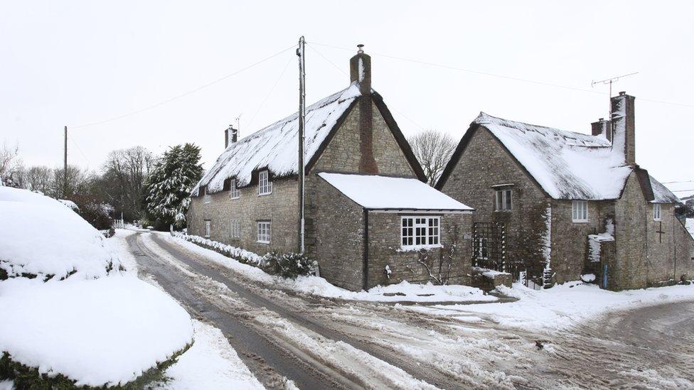 houses under snow