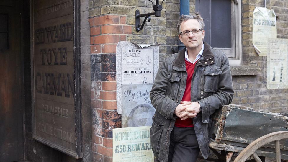 Michael Mosley on set of The Victorian Slum