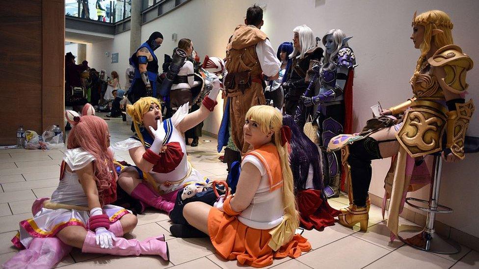 Cosplayers at the 2015 MCM Comic Con in Manchester England