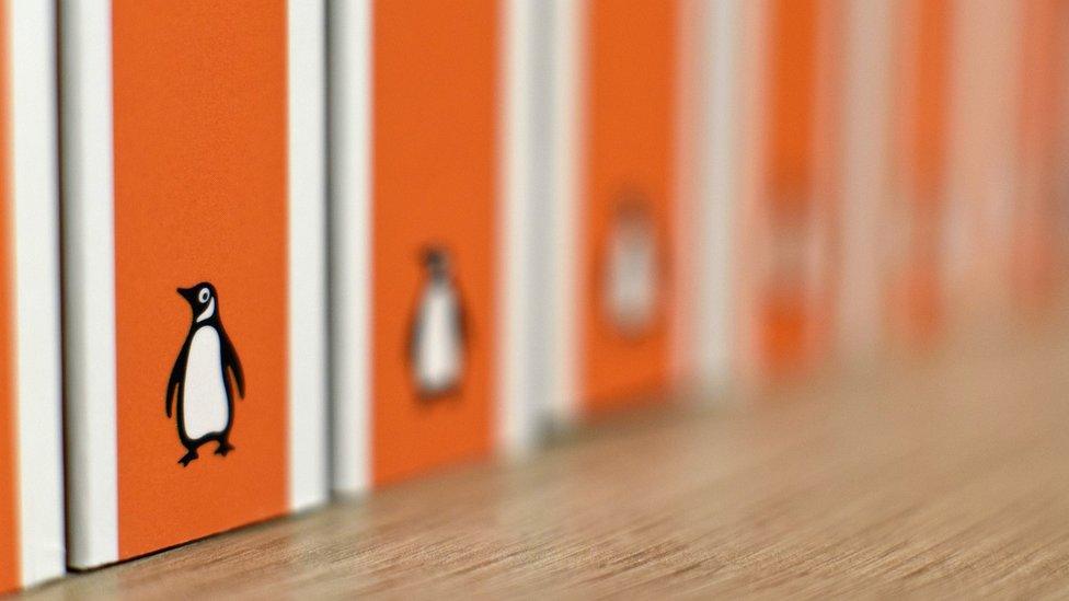 A row of Penguin books