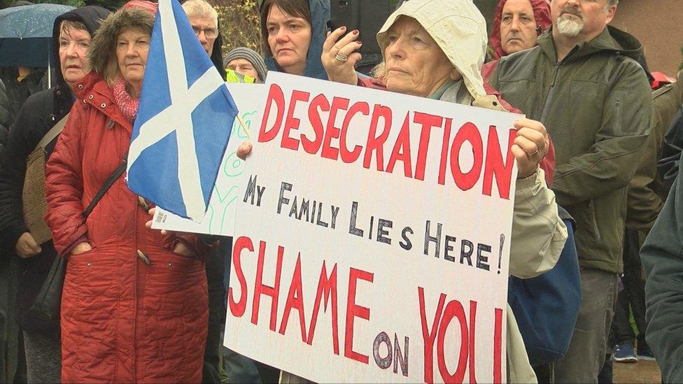 Protesters at Culloden