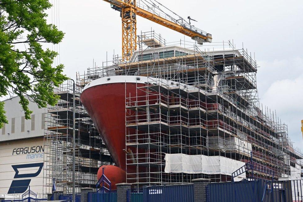 Calmac ferry under construction