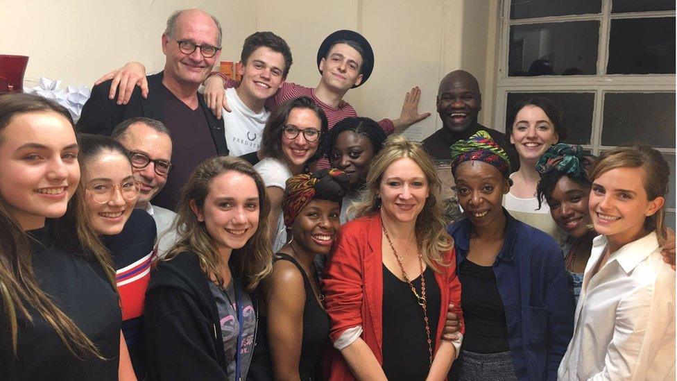 Emma Watson with the cast of Cursed Child